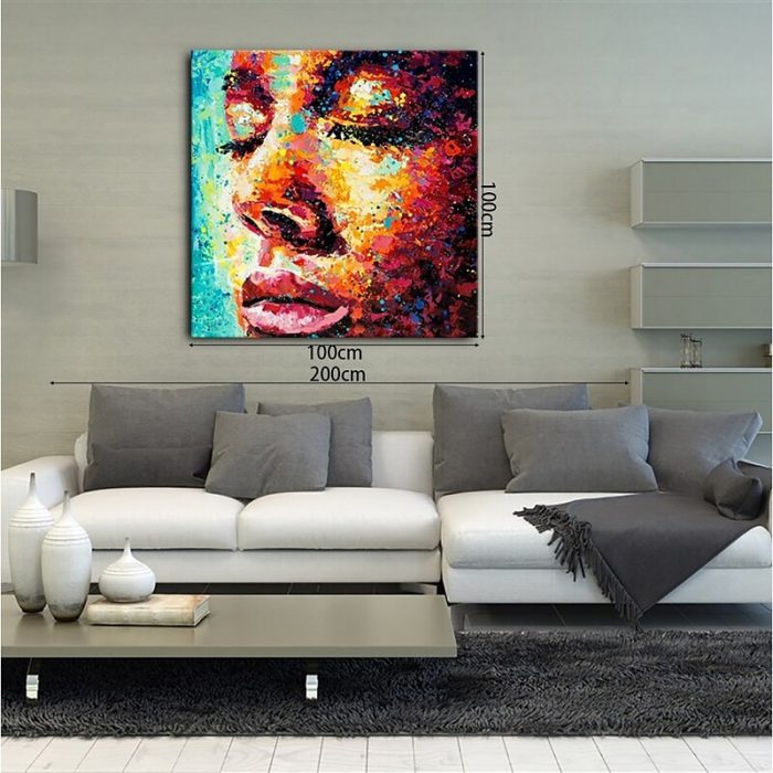 Face Figures Canvas Wall Art Knife Palette Acrylic Painting Decor