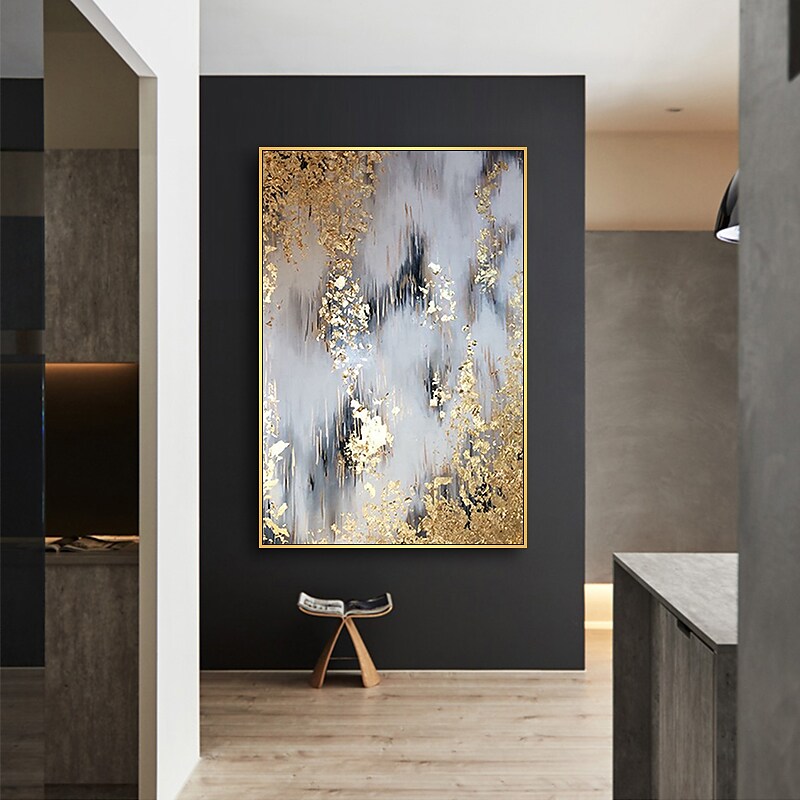 Abstract Gold Leaf Custom Oil Painting Original Textured Wall Art