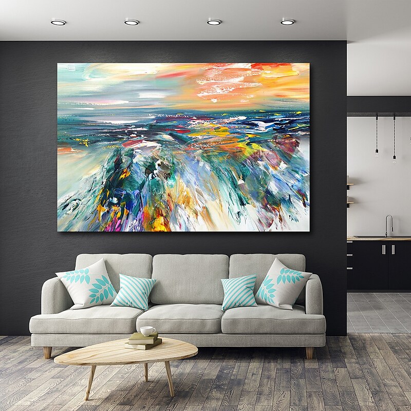 Modern Abstract Seascape Textured Oil Painting For Living Room – CP ...