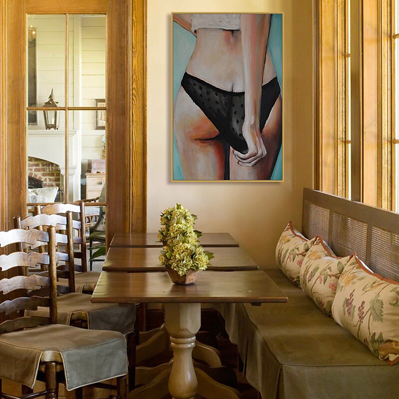 Sexy Naked Girl Painting on Canvas Bedroom Home Decor Modern 5 Panel Nude  Women Body Buttocks