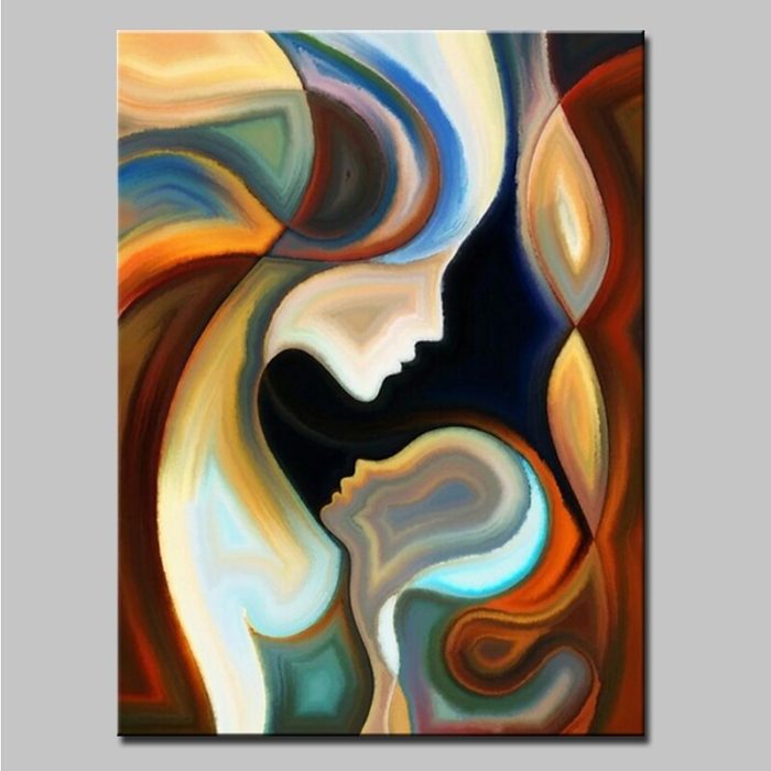 Mother and Child Abstract Painting Handmade Canvas Art Decoration - Image 2