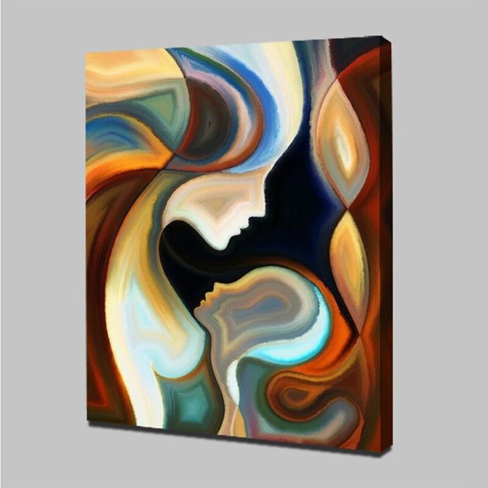 Mother and Child Abstract Painting Handmade Canvas Art Decoration - Image 4