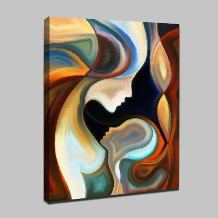 Mother and Child Abstract Painting Handmade Canvas Art Decoration - Image 3