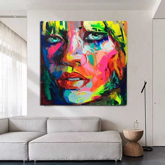 Portrait Painting On Canvas Pop Impressionist Art For Decor Home - Image 3