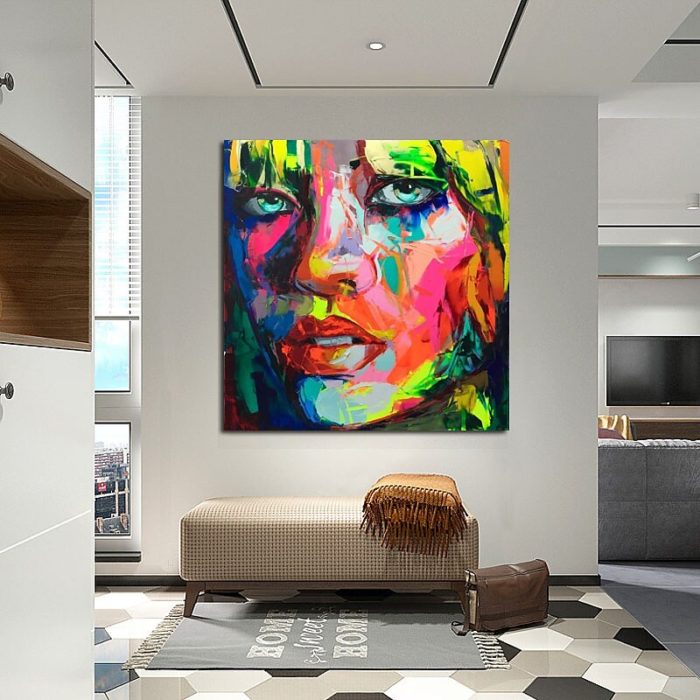 Portrait Painting On Canvas Pop Impressionist Art For Decor Home - Image 6