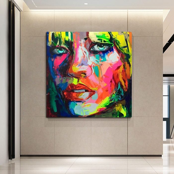 Portrait Painting On Canvas Pop Impressionist Art For Decor Home - Image 4