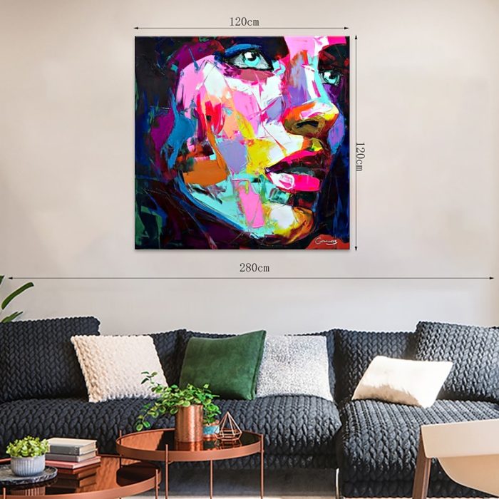 Square Large Living Room Modern Figure Face Decorative Paintings