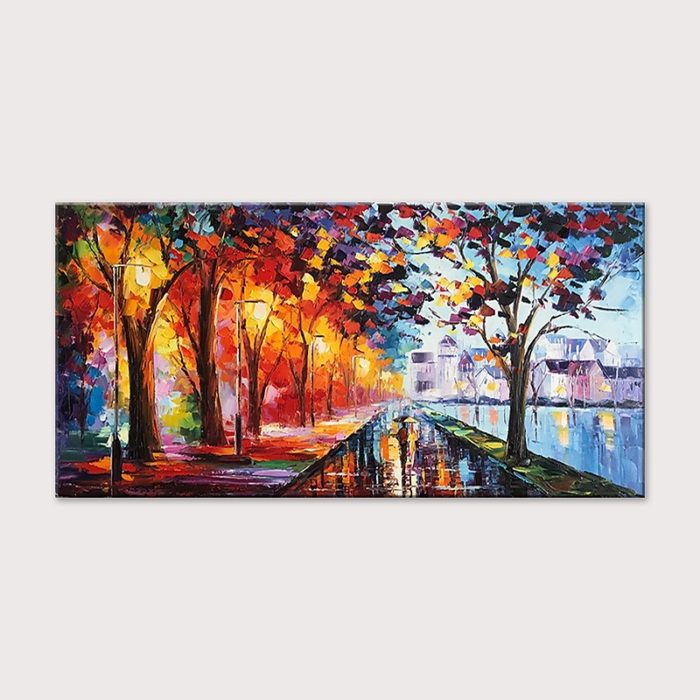 Uptown Scape Wall Art Multicolor Texture Canvas Painting Decor - Image 2