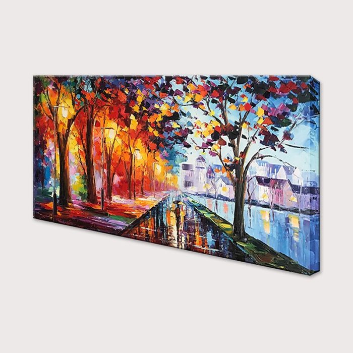 Uptown Scape Wall Art Multicolor Texture Canvas Painting Decor - Image 4