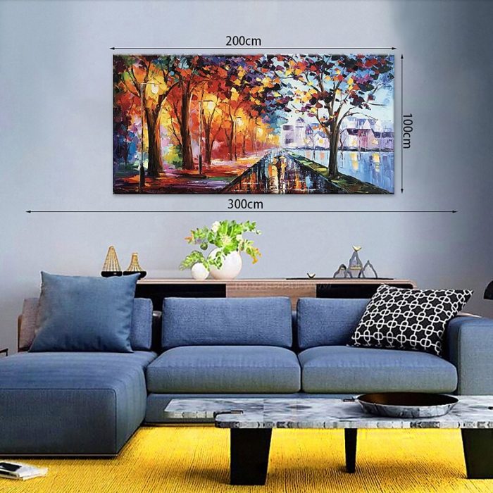 Uptown Scape Wall Art Multicolor Texture Canvas Painting Decor - Image 5