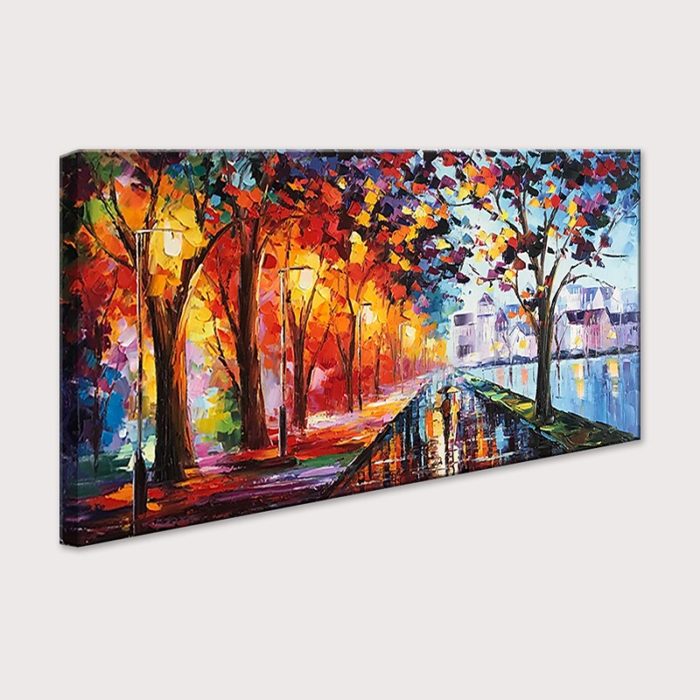 Uptown Scape Wall Art Multicolor Texture Canvas Painting Decor - Image 3