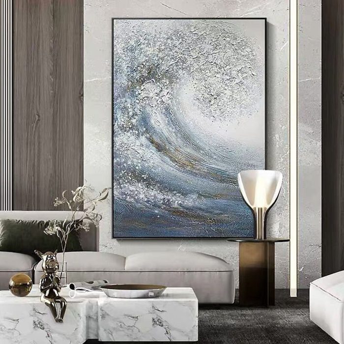 Wave Landscape Handmade Canvas Painting For Large Living Room