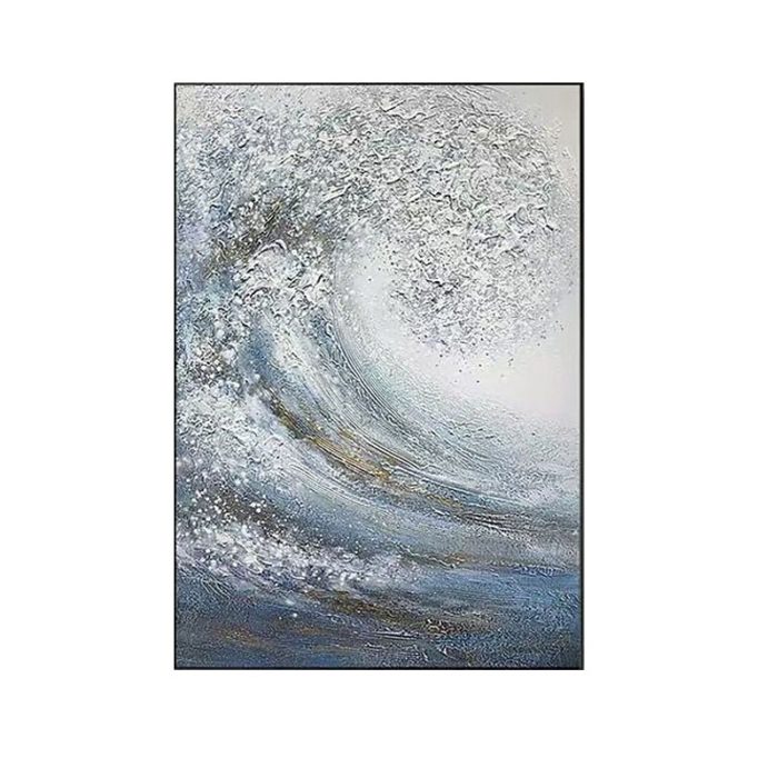 Wave Landscape Handmade Canvas Painting For Large Living Room - Image 2