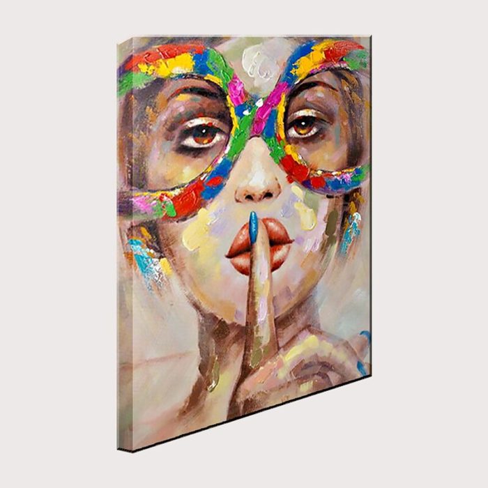 Woman Face With Glasses Painting On Canvas For Housewarming Gifts - Image 3