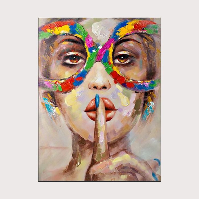 Woman Face With Glasses Painting On Canvas For Housewarming Gifts - Image 2