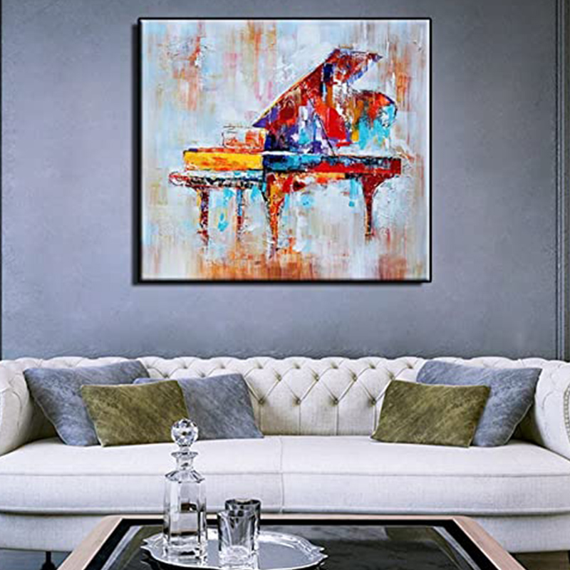 Pintura em tela de piano pintada à mãoPintura em tela de piano pintada à mão  