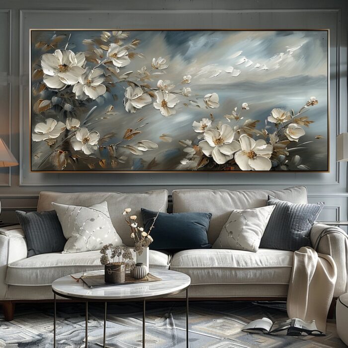 Large Flower Canvas Wall Art Blossom Artwork Abstract Paintings on Canvas for Home Decorations Wall Decor