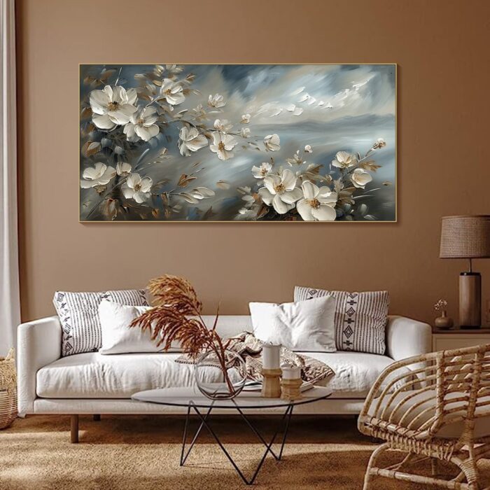 Large Flower Canvas Wall Art Blossom Artwork Abstract Paintings on Canvas for Home Decorations Wall Decor - Image 2