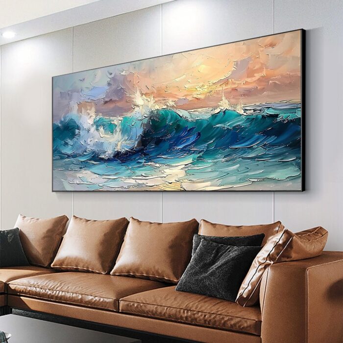 Ocean Wave Wall Art Sea Wave Canvas Wall Art Rolling Waves Canvas Art Blue Wave Large Wall Art Home Decor - Image 8