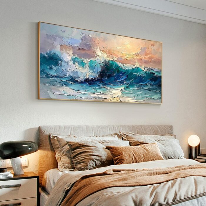 Ocean Wave Wall Art Sea Wave Canvas Wall Art Rolling Waves Canvas Art Blue Wave Large Wall Art Home Decor - Image 7